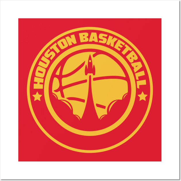 Houston basketball alternative vintage logo Wall Art by Dystopianpalace